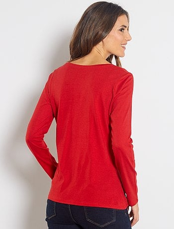 Camiseta con cuello de pico - Kiabi