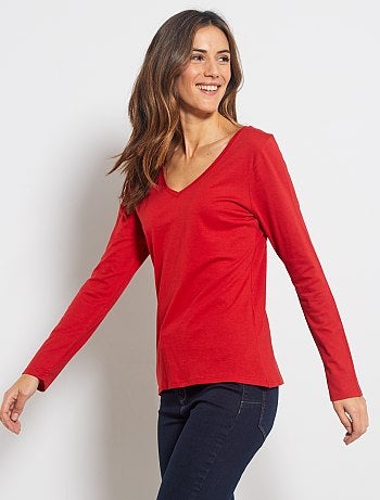 Camiseta con cuello de pico - Kiabi