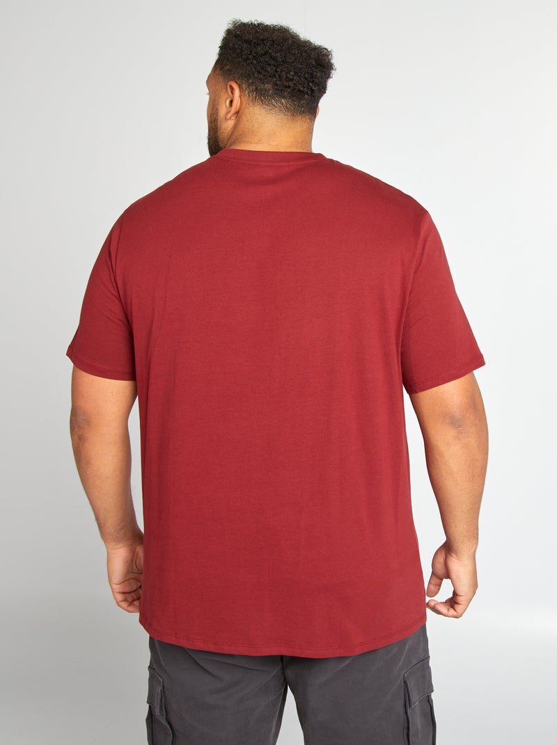 Camiseta con cuello de pico ROJO - Kiabi