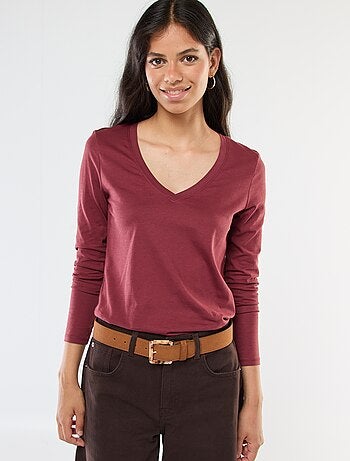 Camiseta con cuello de pico