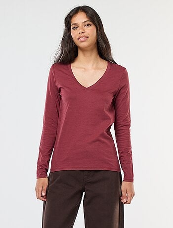 Camiseta con cuello de pico