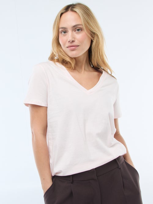 Camiseta con cuello de pico - Kiabi