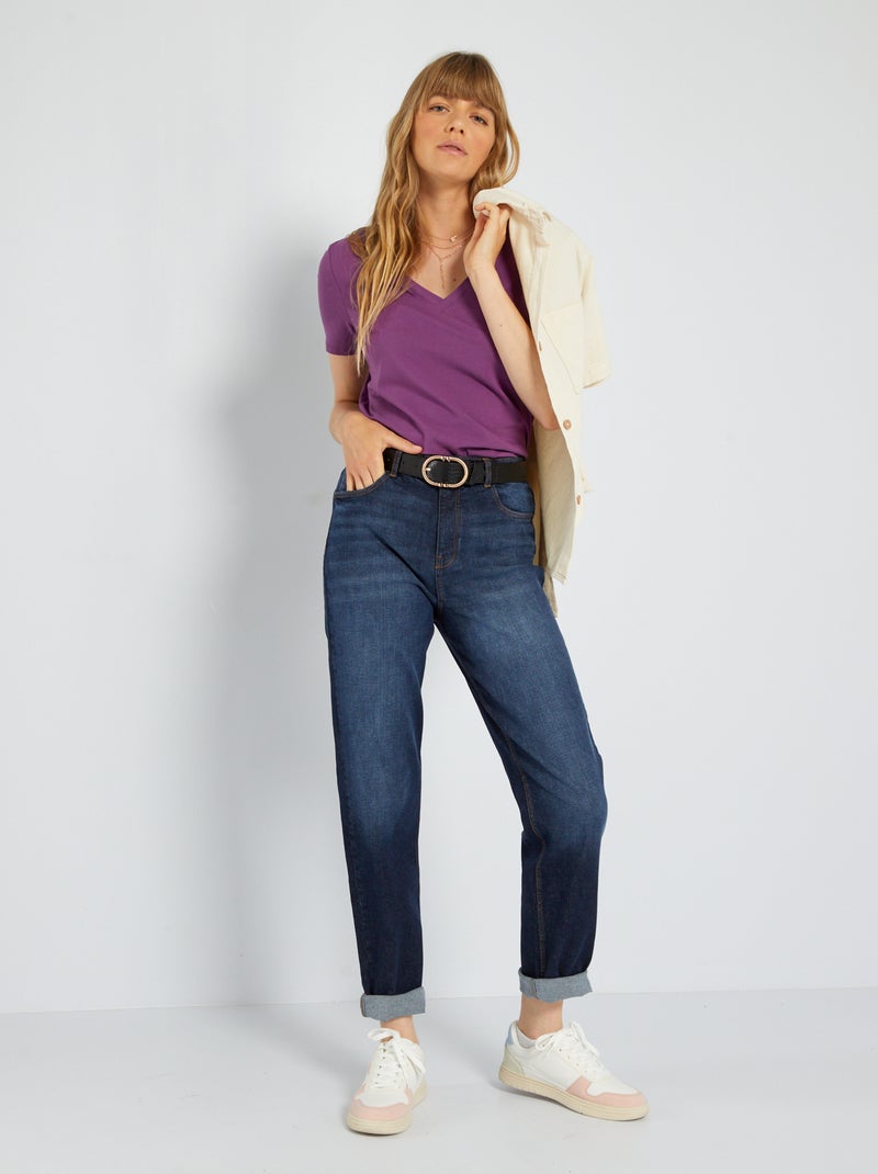 Camiseta con cuello de pico ROSA - Kiabi