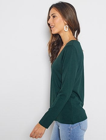 Camiseta con cuello de pico - Kiabi