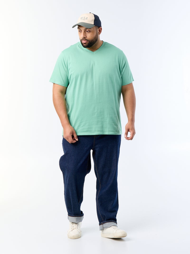 Camiseta con cuello de pico Verde - Kiabi
