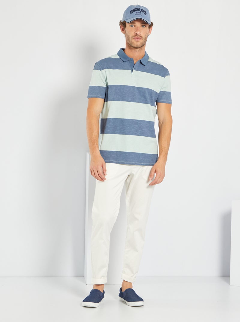 Camiseta con cuello de polo BLANCO - Kiabi