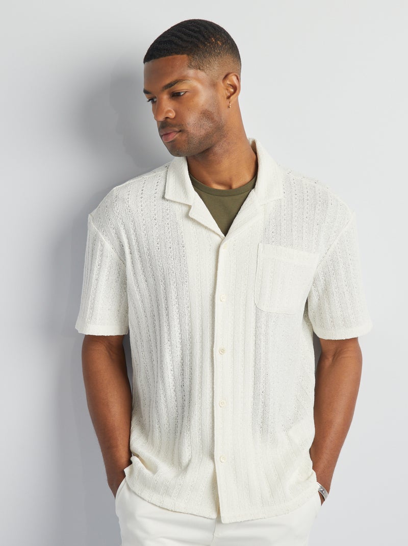 Camiseta con cuello de polo y cierre de botones BEIGE - Kiabi