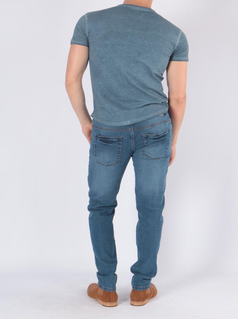 Camiseta con cuello en V Azul marino - Kiabi