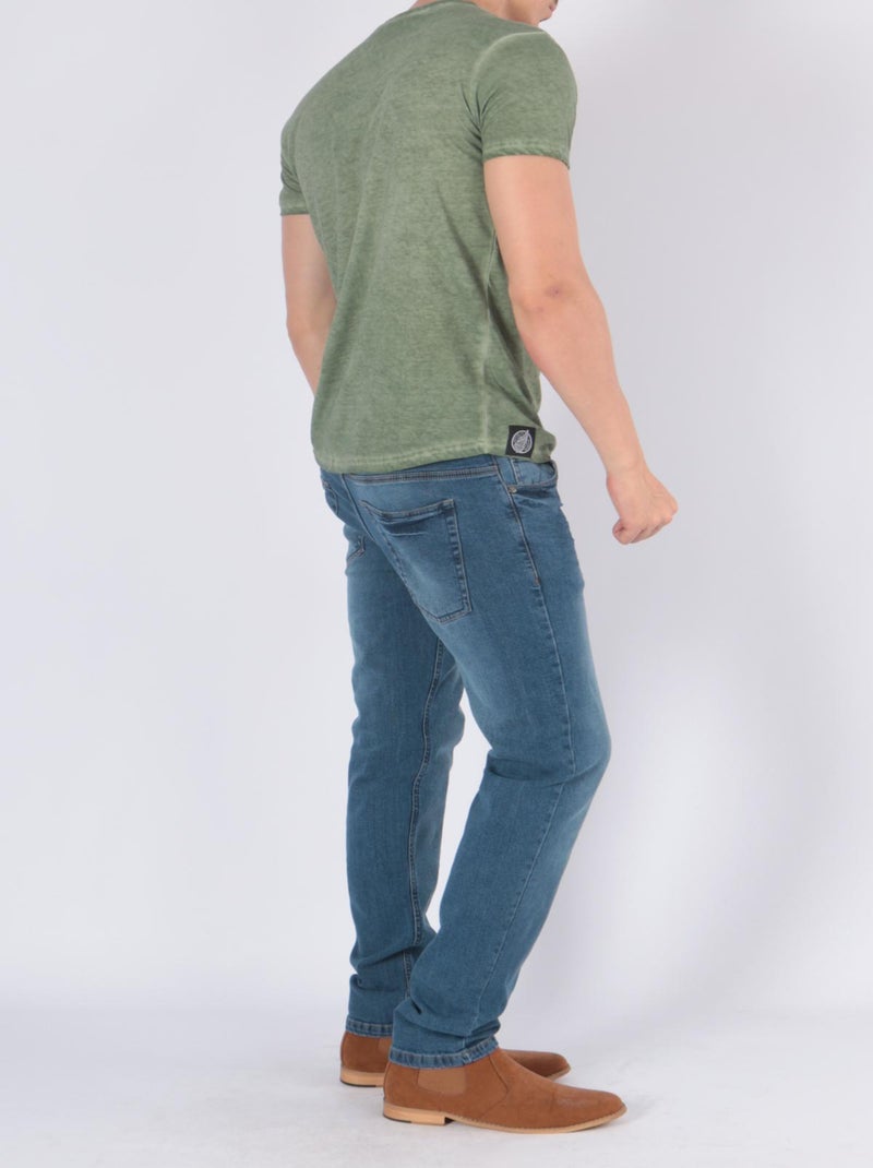 Camiseta con cuello en V Caqui - Kiabi