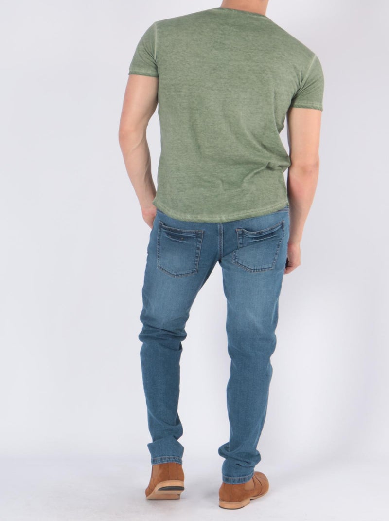 Camiseta con cuello en V Caqui - Kiabi