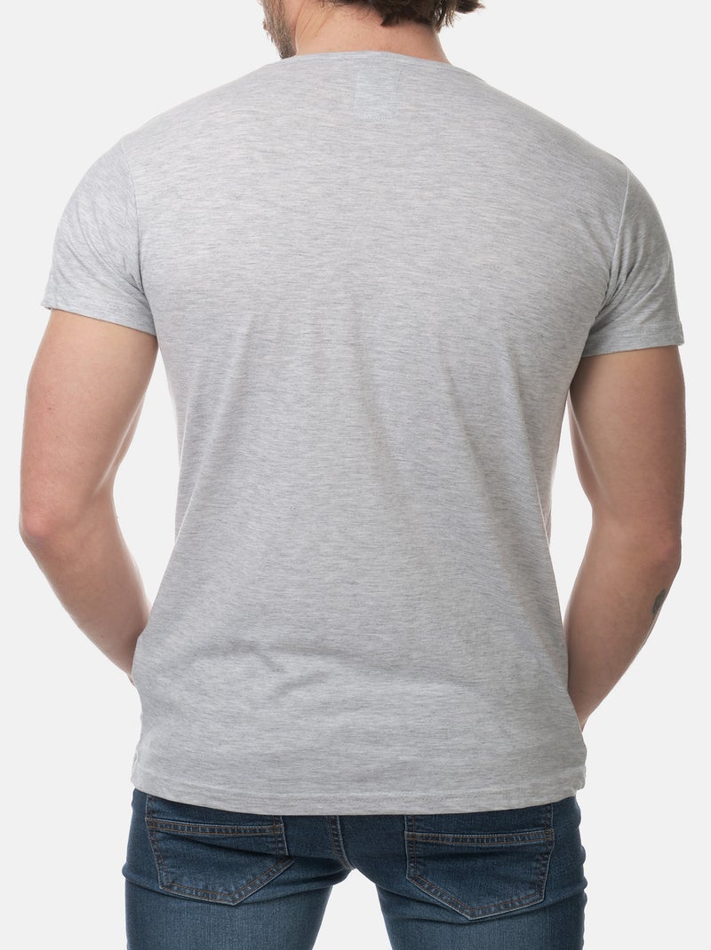 Camiseta con cuello en V Gris - Kiabi