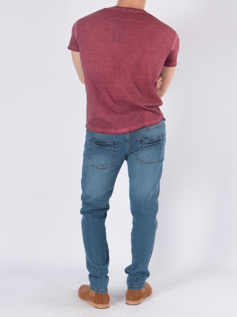 Camiseta con cuello en V Rojo - Kiabi