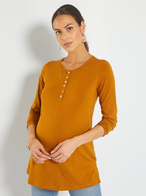 Camiseta con cuello panadero - Kiabi