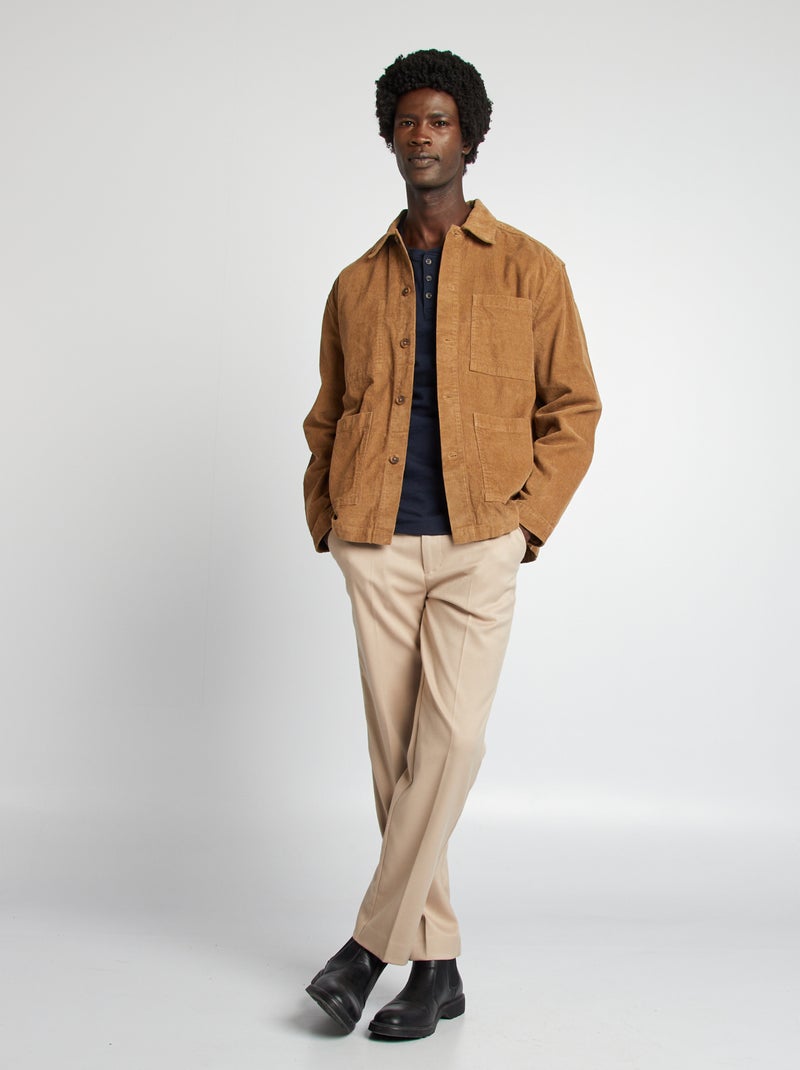 Camiseta con cuello panadero AZUL - Kiabi