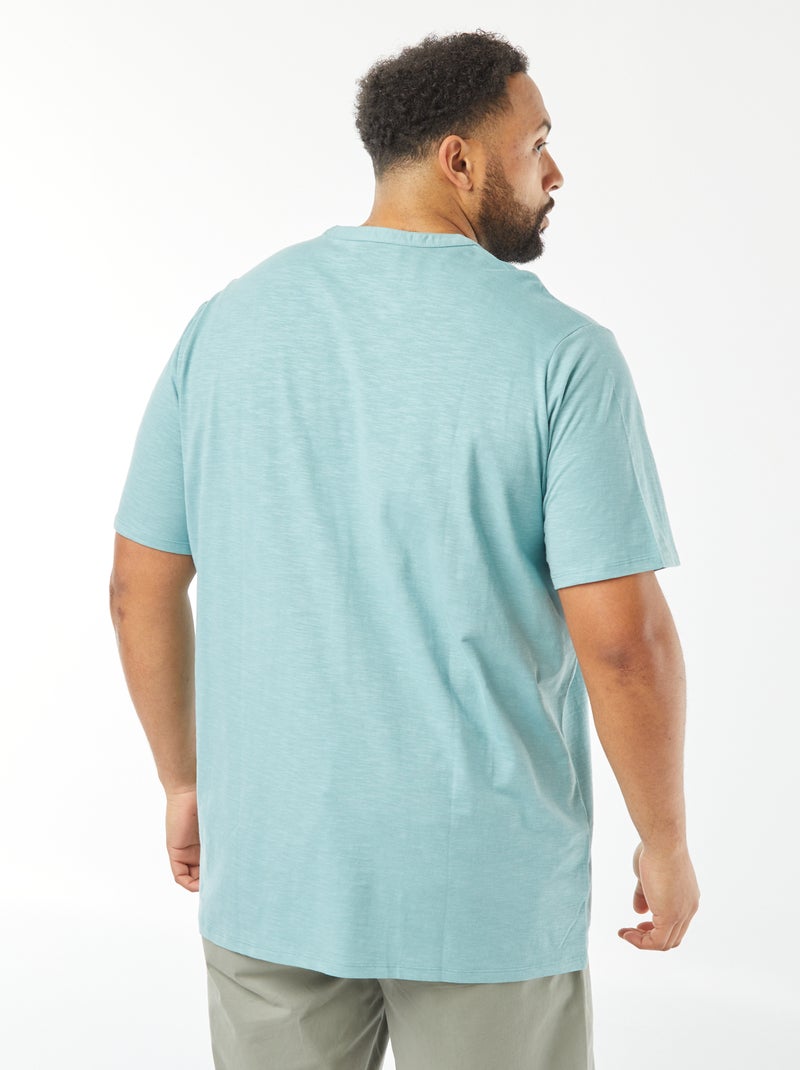Camiseta con cuello panadero Azul - Kiabi