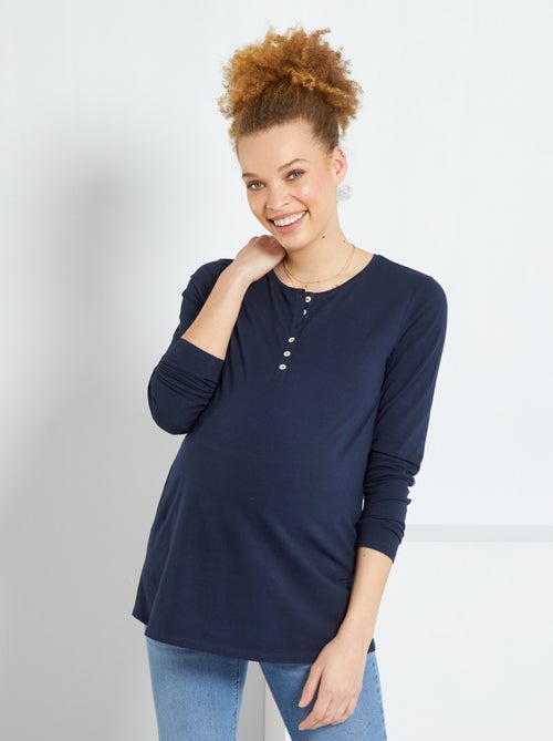 Camiseta con cuello panadero - Kiabi
