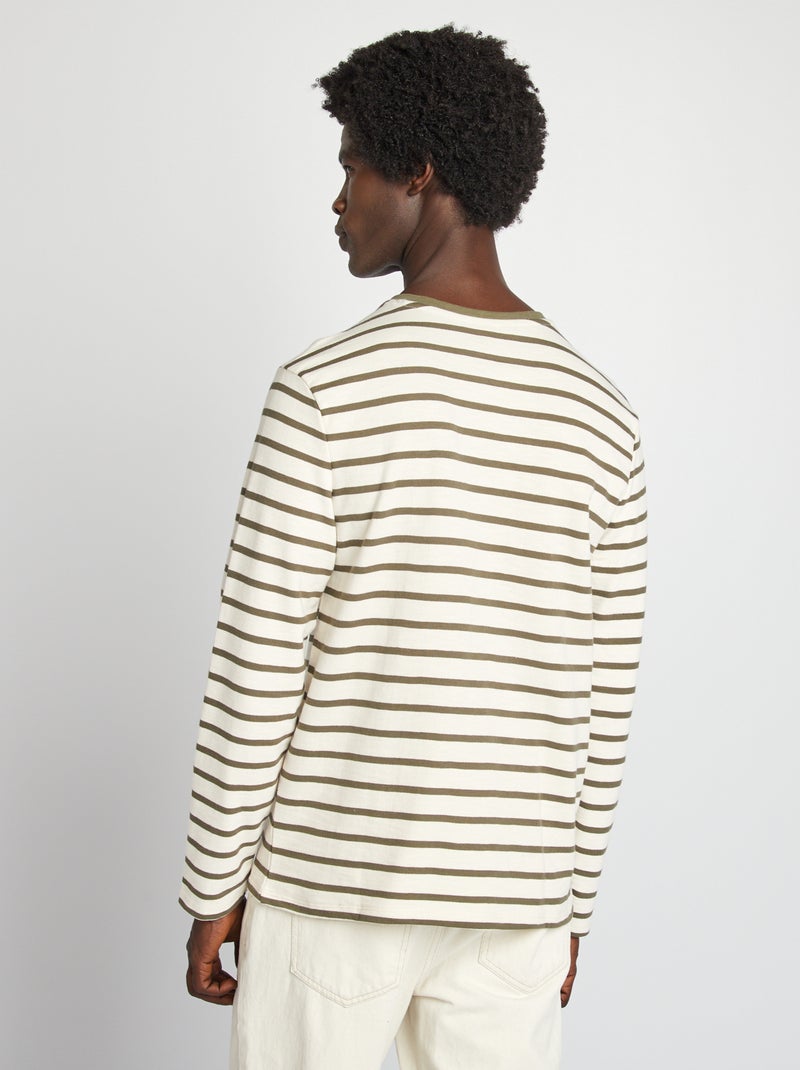 Camiseta con cuello panadero BEIGE - Kiabi