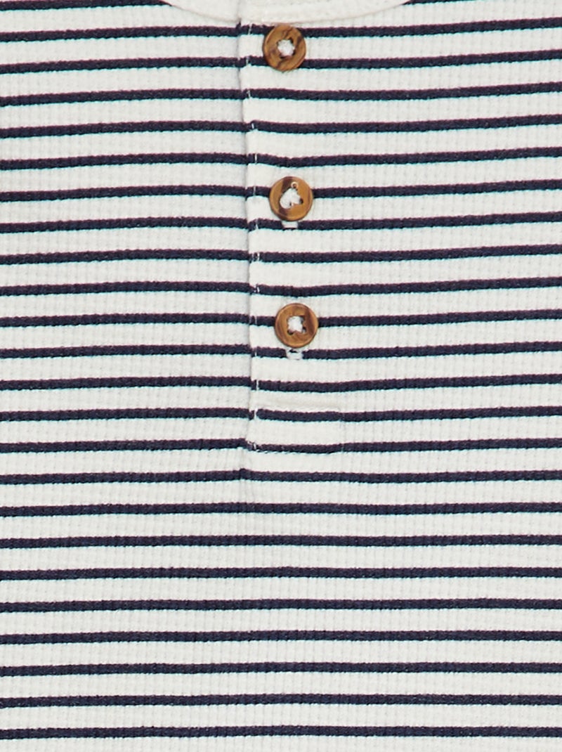 Camiseta con cuello panadero BLANCO - Kiabi