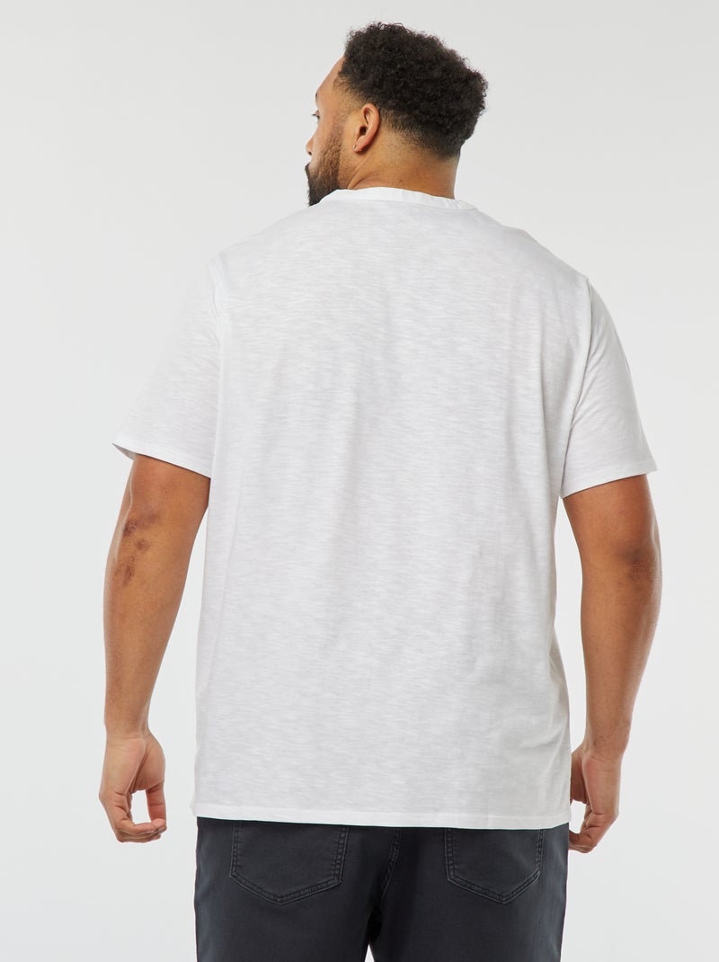 Camiseta con cuello panadero blanco - Kiabi