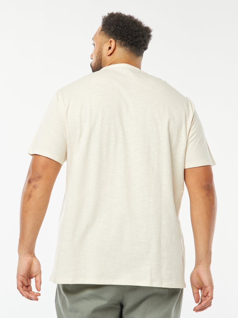 Camiseta con cuello panadero Blanco - Kiabi