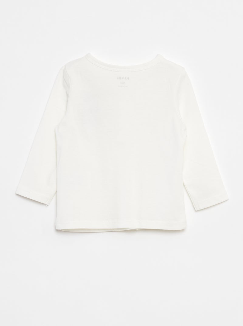 Camiseta con cuello panadero Blanco - Kiabi