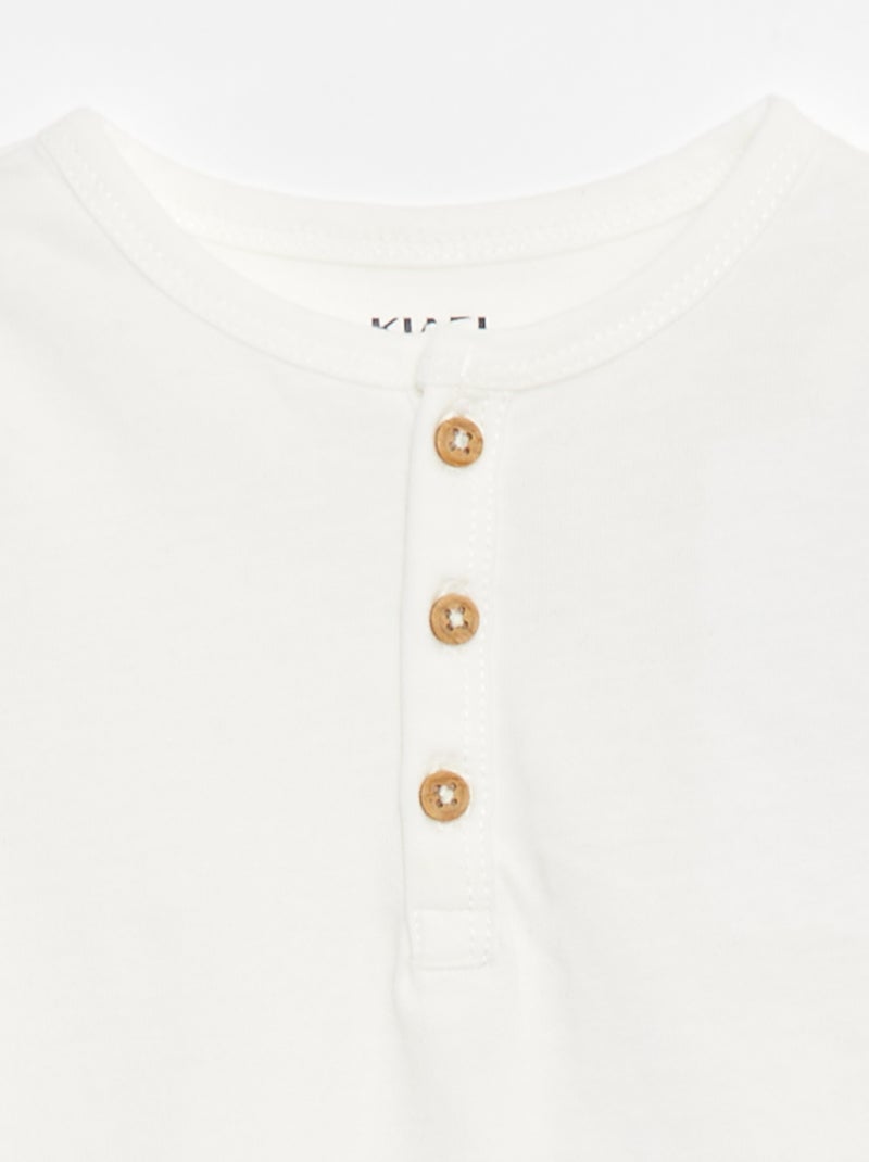 Camiseta con cuello panadero Blanco - Kiabi