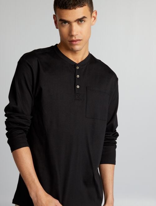 Camisetas de manga larga para hombre - negro - Kiabi