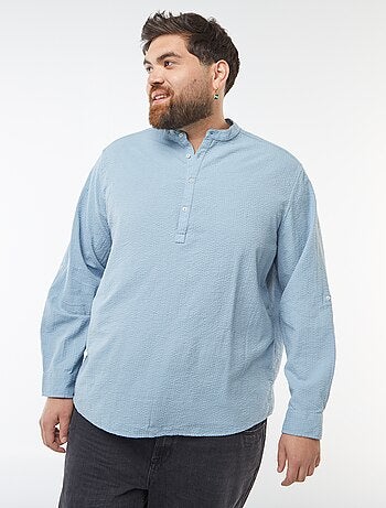Camiseta con cuello panadero tejido tipo crespón