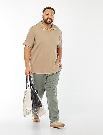 Camiseta con cuello polo de punto de canalé