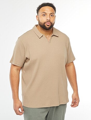 Camiseta con cuello polo de punto de canalé