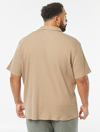 Camiseta con cuello polo de punto de canalé