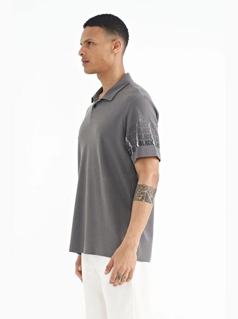 Camiseta con cuello polo estampada tommy Gris negro - Kiabi