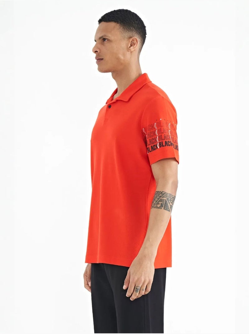 Camiseta con cuello polo estampada tommy Naranja - Kiabi