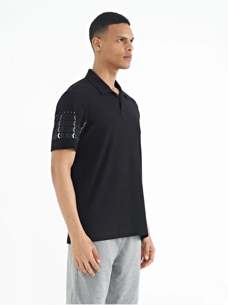 Camiseta con cuello polo estampada tommy Negro - Kiabi