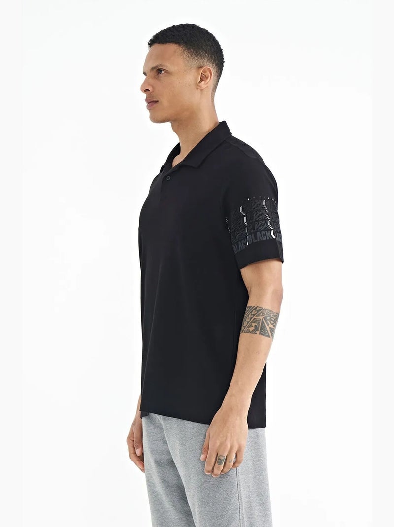 Camiseta con cuello polo estampada tommy Negro - Kiabi
