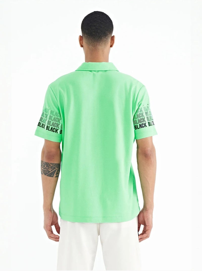 Camiseta con cuello polo estampada tommy Verde menta - Kiabi