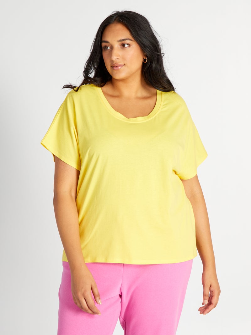 Camiseta con cuello redondo AMARILLO - Kiabi