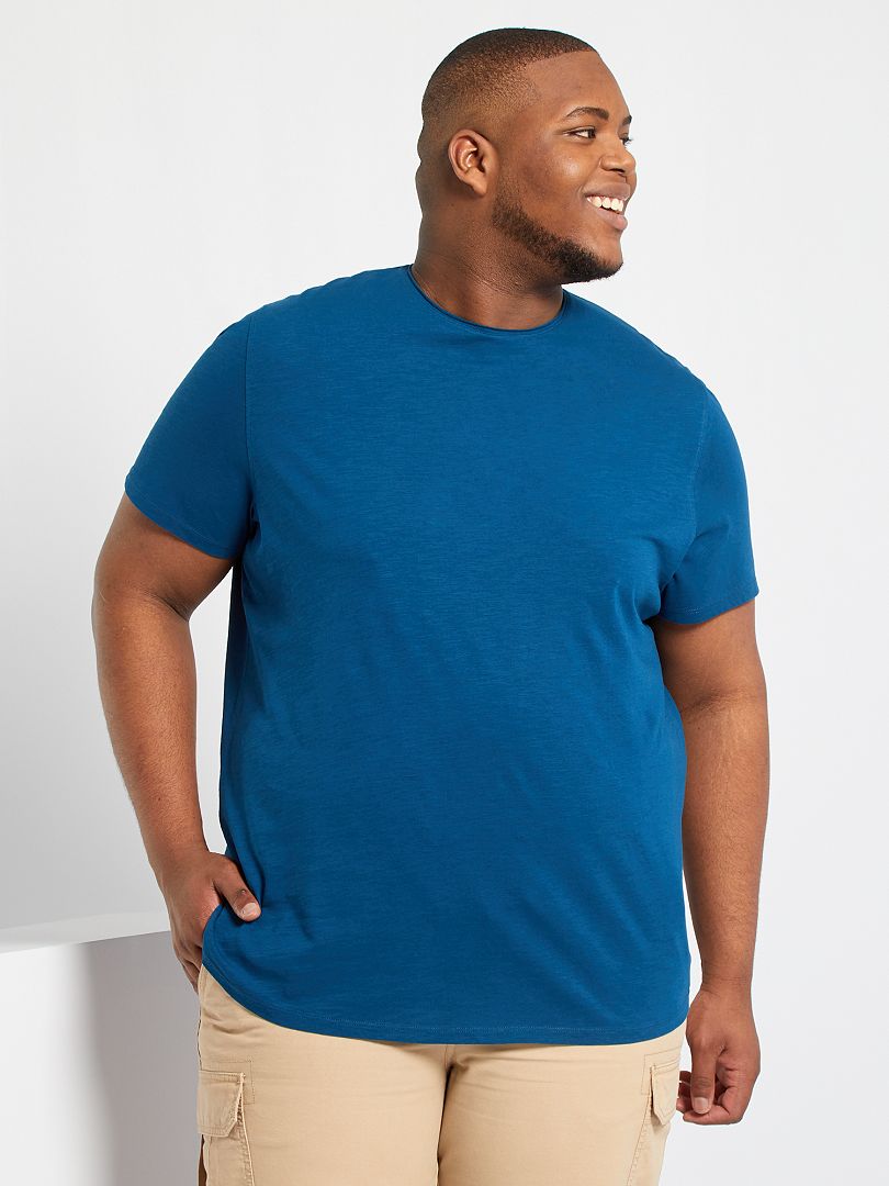Camiseta con cuello redondo azul poseidon - Kiabi