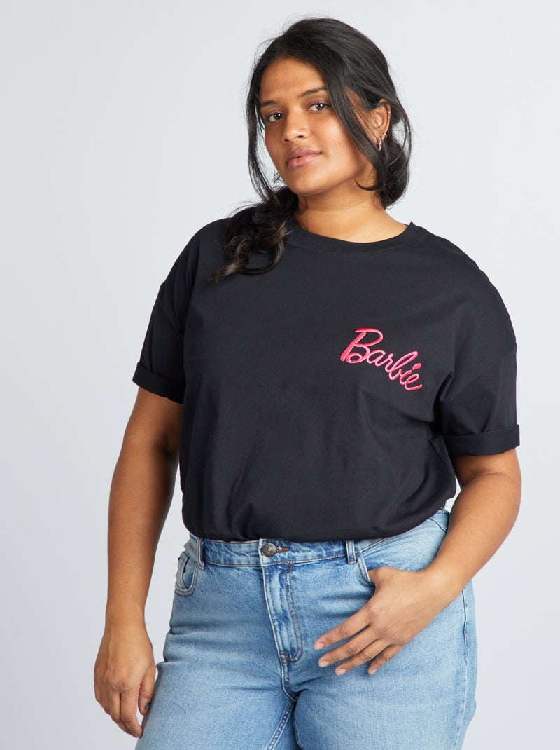 Camiseta con cuello redondo 'Barbie' negro - Kiabi