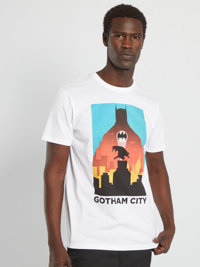 Camiseta con cuello redondo 'Batman' blanco - Kiabi