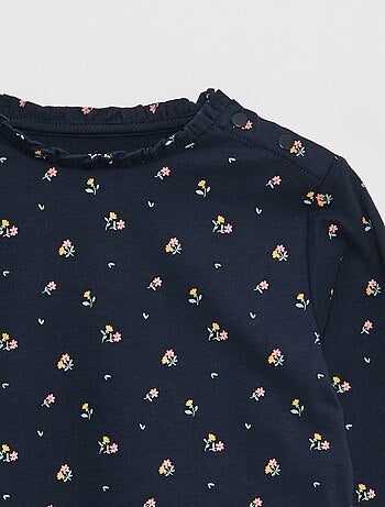 Camiseta con cuello redondo con volantes - Fácil de Poner