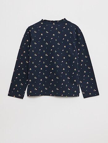 Camiseta con cuello redondo con volantes - Fácil de Poner