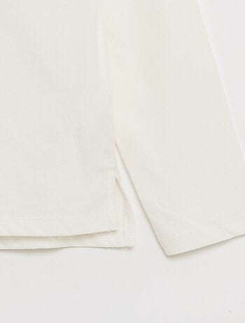 Camiseta con cuello redondo con volantes - Fácil de Poner