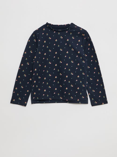 Camiseta con cuello redondo con volantes - So Easy - Kiabi
