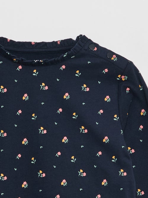 Camiseta con cuello redondo con volantes - So Easy - Kiabi