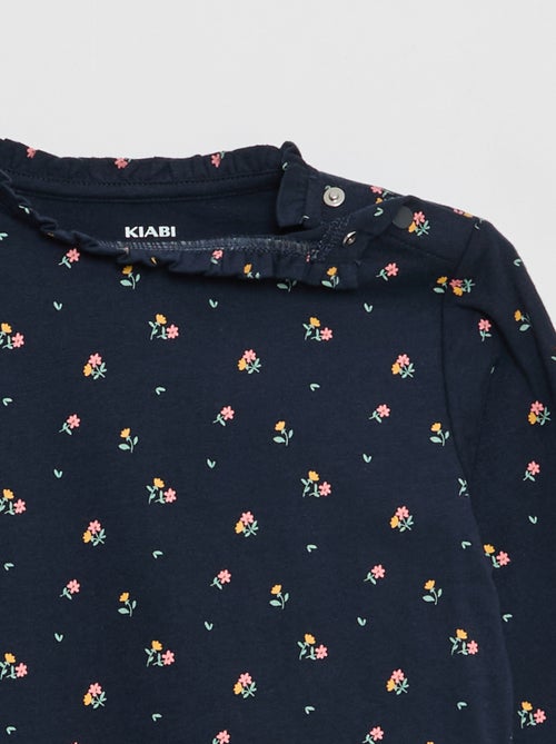 Camiseta con cuello redondo con volantes - So Easy - Kiabi