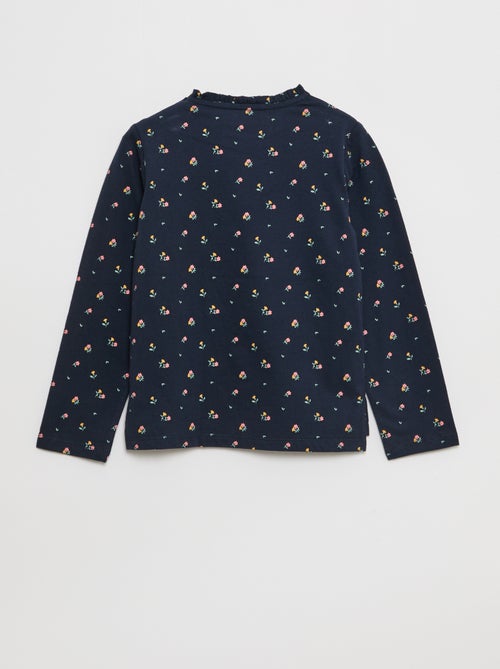 Camiseta con cuello redondo con volantes - So Easy - Kiabi