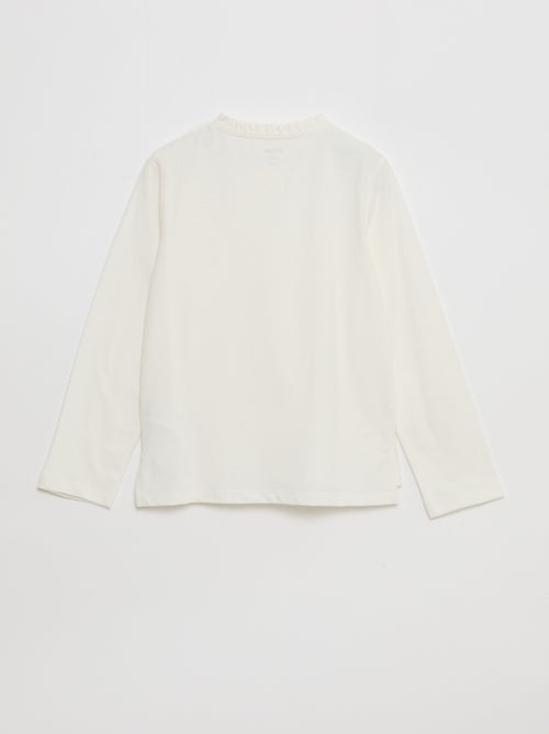 Camiseta con cuello redondo con volantes - So Easy - Kiabi