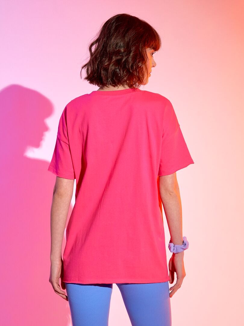 Camiseta con cuello redondo ROSA - Kiabi