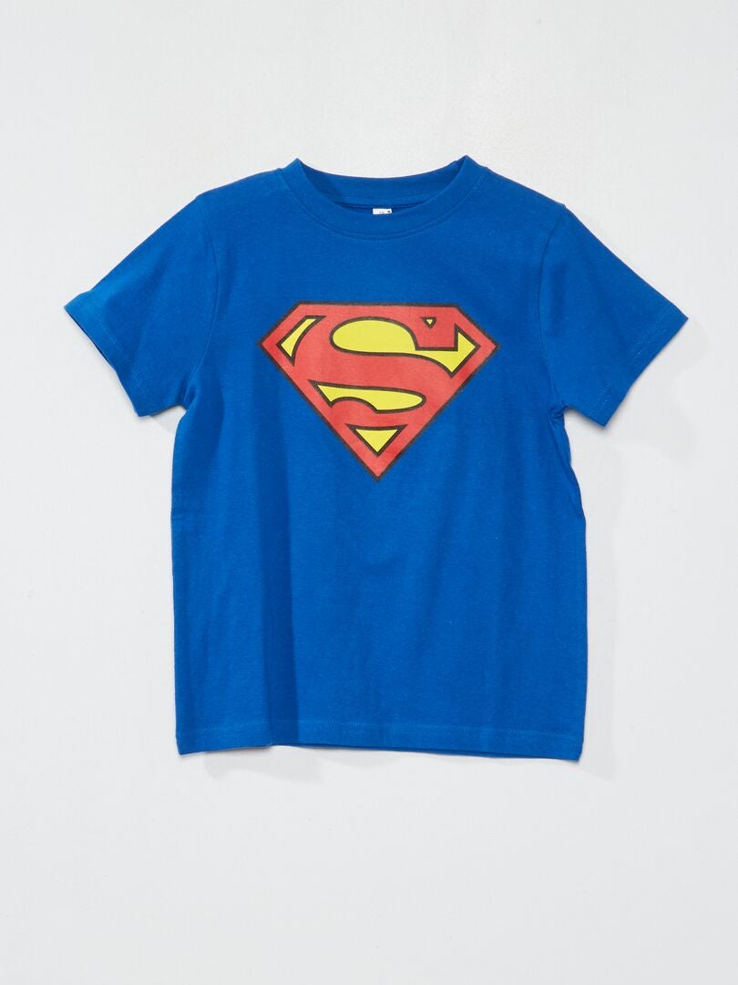 Camiseta con cuello redondo 'Superman' azul - Kiabi